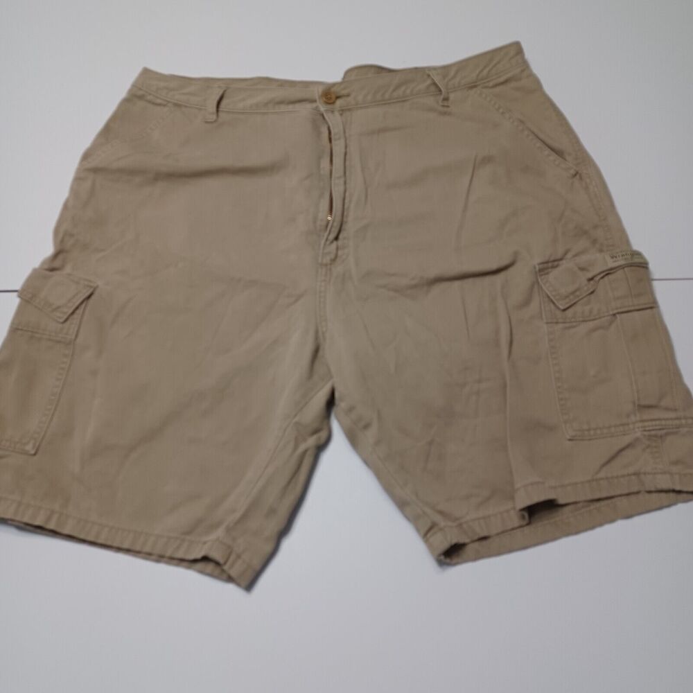 Wrangler Comfort Mens 40 Regular Shorts Tan Cargo Pockets Adjustable Regular Y2K